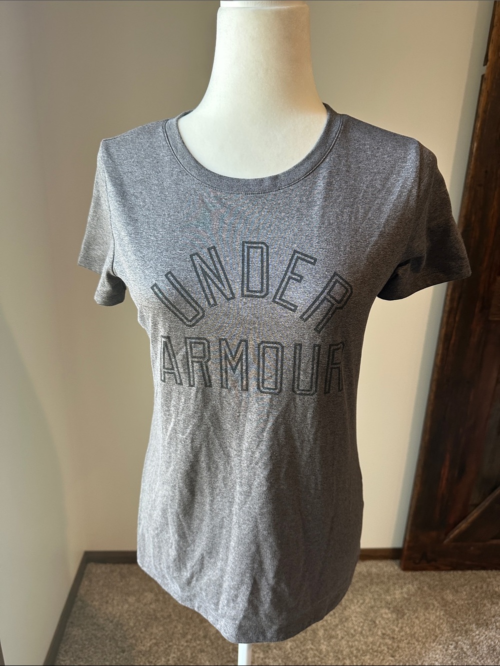 Under Armour Heather Gray Heat Gear Logo Tee